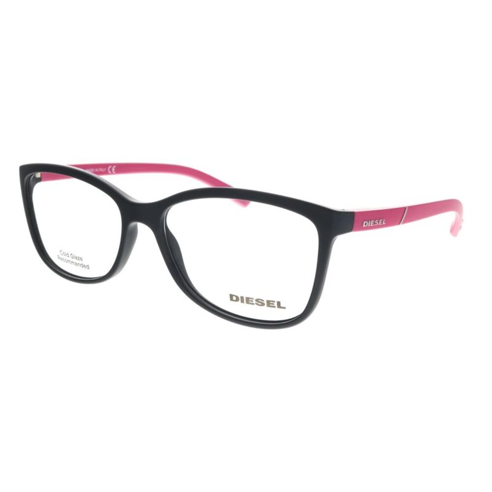 Diesel  Black Pink Modified Rectangle Optical Frames